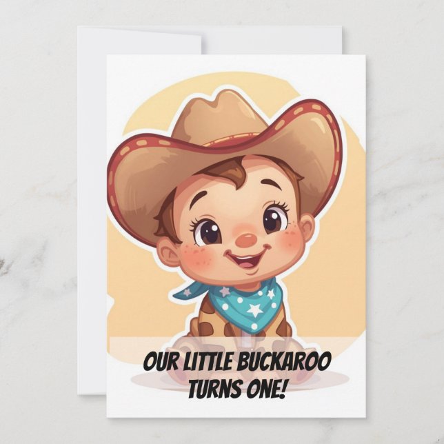 Country Farm Baby Birthday Invitation (Front)