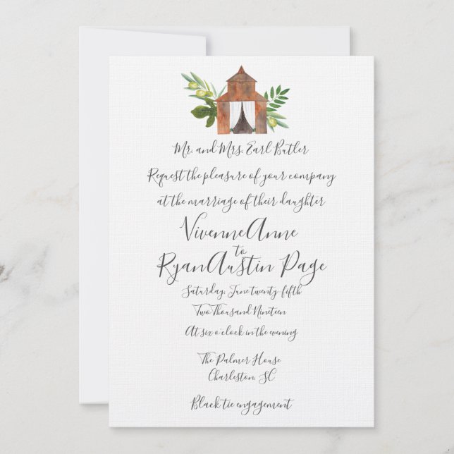 Country Farm Barn Wedding Invitation (Front)