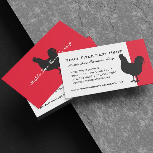 Country Farm Coop Vintage Rooster Business Card (Creator Uploaded)