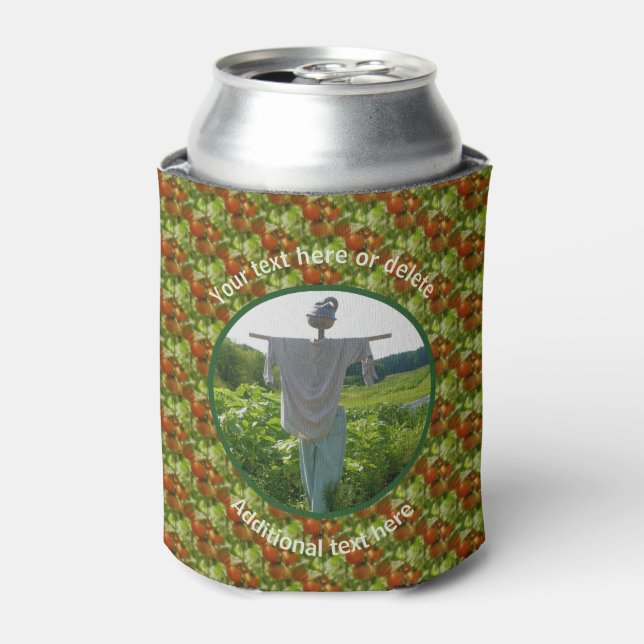 Country Farm Garden Scarecrow Personalised Party  Can Cooler (Can Front)