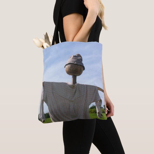 Country Farm Garden Scarecrow  Tote Bag (Close Up)