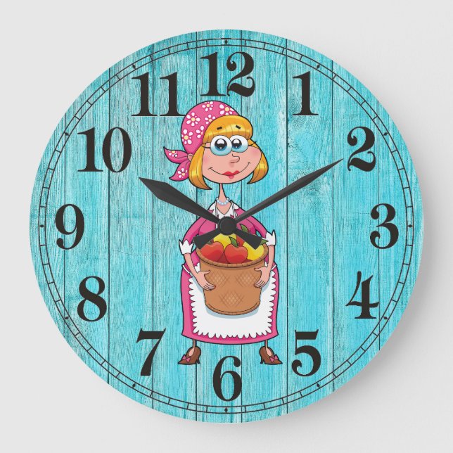 Country Farm Gardening Round Wall Clock (Front)