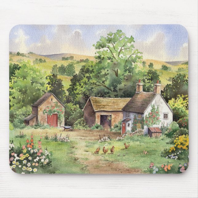 "Country Farm" idyllic country landscape Mouse Mat (Front)