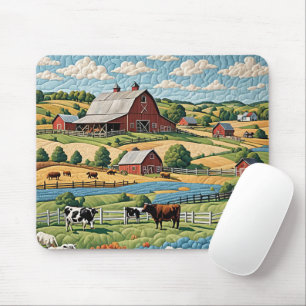 Country Farm Quilt Mouse Mat