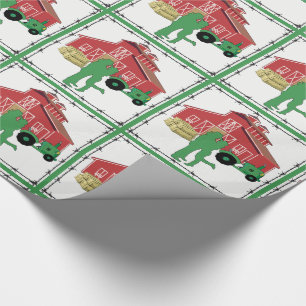 Country Farm Romantic  Couple With Barn /Tractor Wrapping Paper