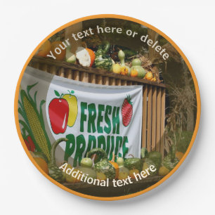Country Farm Stand Personalized Party Paper Plate