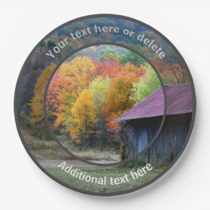 Country Farm Tobacco Barn Personalised Party Paper Plate