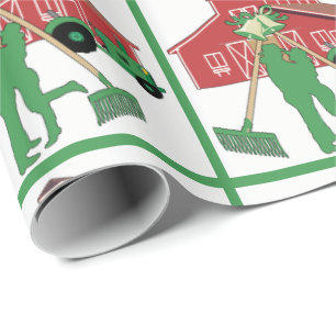 Country Farm Wedding Couple With Barn Wrapping Paper