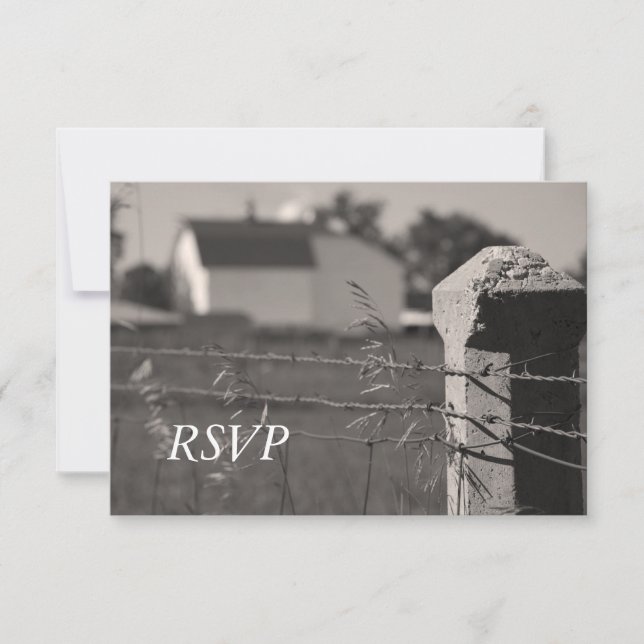 Country Farm Wedding RSVP (Front)