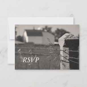 Country Farm Wedding RSVP Card