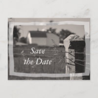Country Farm Wedding Save the Date Announcement