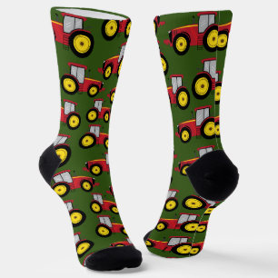 Country Farmer Tractors Pattern Farming Socks