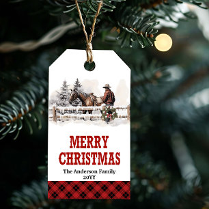 Country farmhouse Christmas tag editable custom