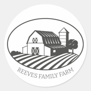 Country Farmhouse Illustration Label Sticker