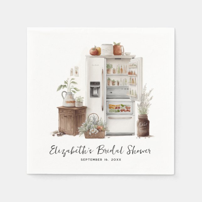 Country Farmhouse Kitchen | Bridal Shower Napkin (Front)