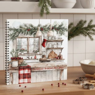 Country Farmhouse Kitchen Christmas Baking Recipe Notebook