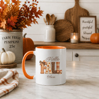 Country Farmhouse Personalised Hello Fall Mug