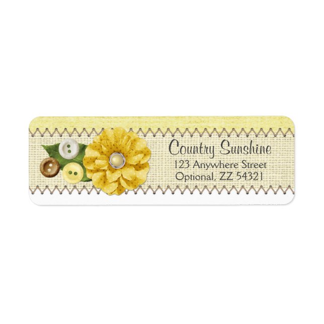 Country Farmhouse Yellow Sewing Return Address (Front)