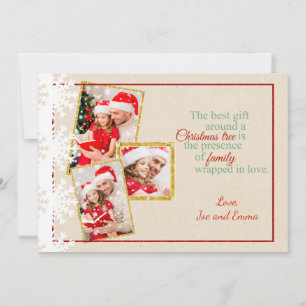 Country Faux Cardboard Photo Christmas Card