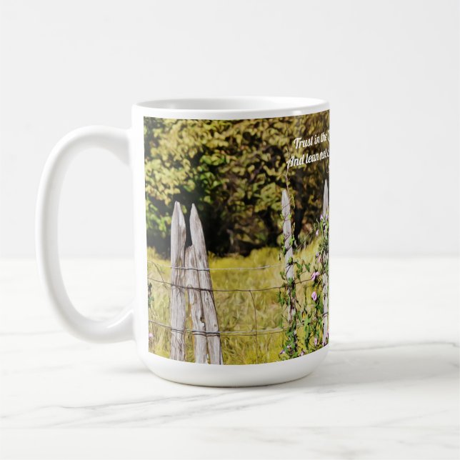 Country Fence and Flowers Scripture Mug Cup (Left)