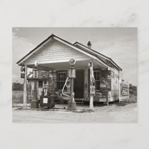 Country Filling Station, 1939 Postcard