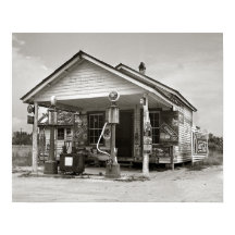Country Filling Station, 1939. Vintage Photo