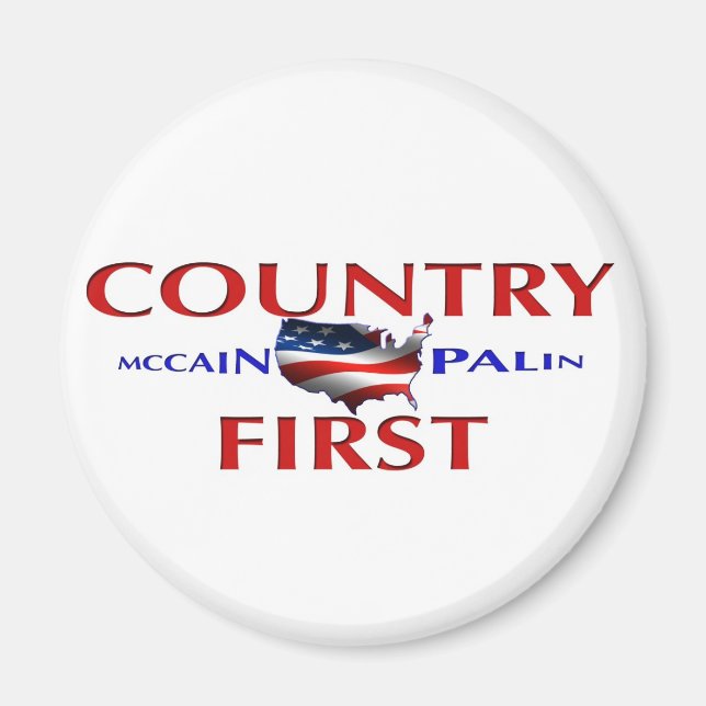 Country First John McCain Palin Magnet for car (Front)