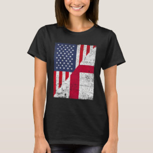 Country Flag Design  Half USA Half England T-Shirt