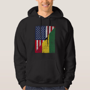 Country Flag Design Half USA Half Ghana Hoodie