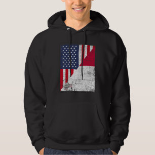 Country Flag Design Half USA Half Malta Hoodie
