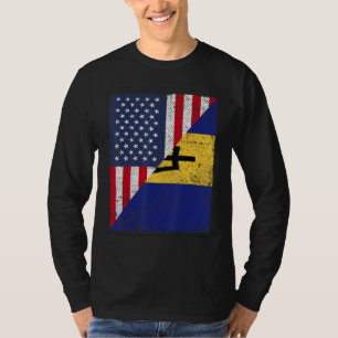 Country Flag  Half USA Half Barbados T-Shirt