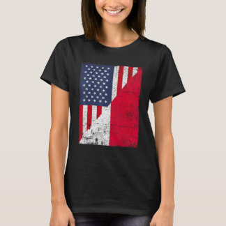 Country Flag  Half USA Half Poland T-Shirt