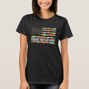 Country Flag Hispanic Heritage Month American Flag T-Shirt
