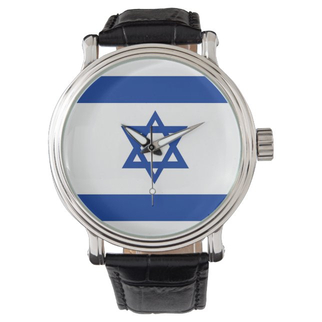 country flag israel jew david star watch (Front)