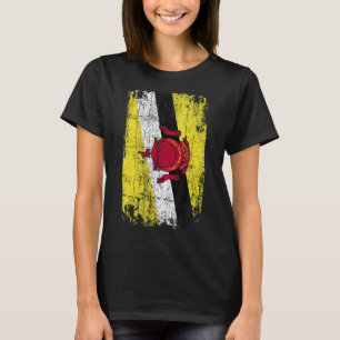Country Flag Souvenir Grunge Flag Brunei T-Shirt