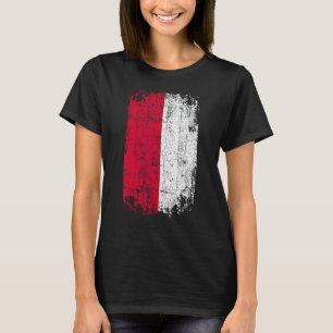 Country Flag Souvenir Grunge Flag Monaco T-Shirt
