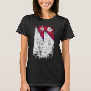 Country Flag Souvenir Grunge Flag Nepal T-Shirt