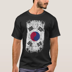 Country Flag Souvenir Grunge Flag South Korea T-Shirt