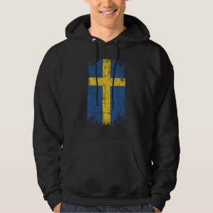 Country Flag Souvenir Grunge Flag Sweden Hoodie