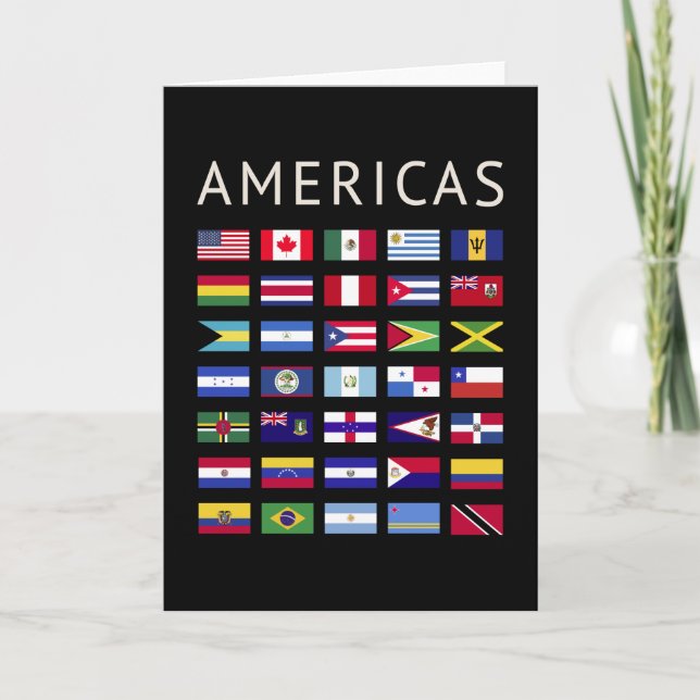 Country Flags Americas National Flags America Card (Front)