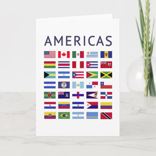 Country Flags Americas National Flags America Card (Front)