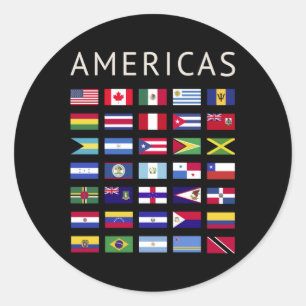 Country Flags Americas National Flags America Classic Round Sticker