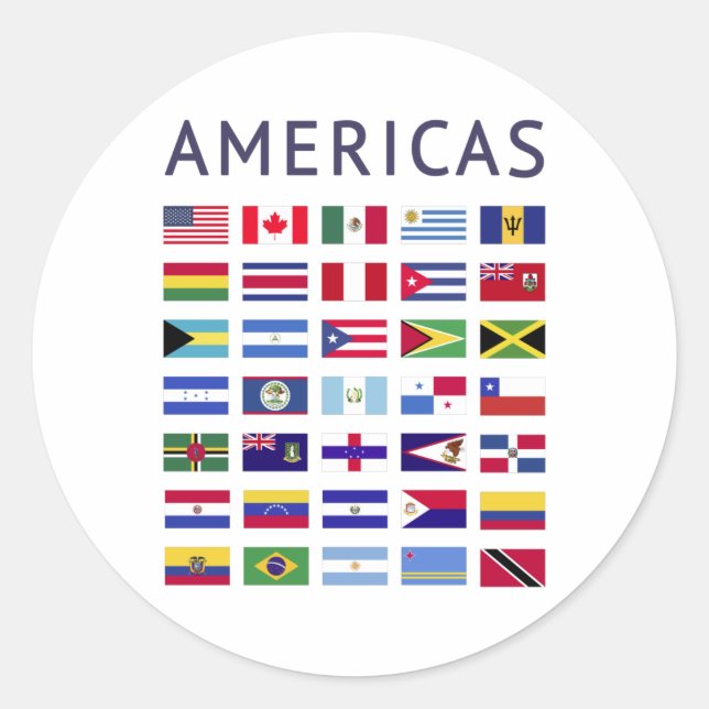 Country Flags Americas National Flags America Classic Round Sticker (Front)