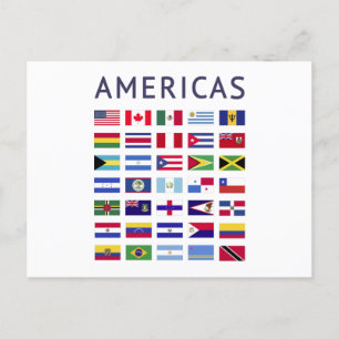 Country Flags Americas National Flags America Postcard
