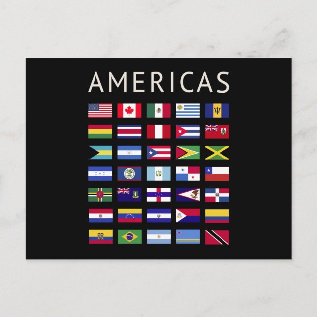 Country Flags Americas National Flags America Postcard (Front)