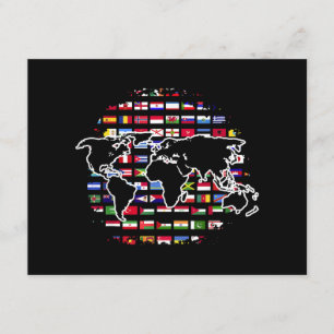 Country Flags World Map Traveling International Wo Enclosure Card