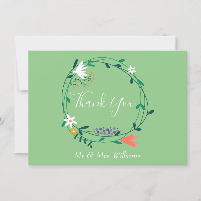 Country Floral Garland Thank You (Front)