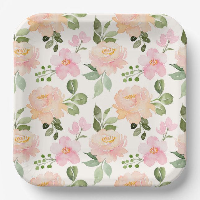 Country Floral Paper Plates (Front)