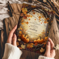 Country Floral Pumpkin Scrip Wedding