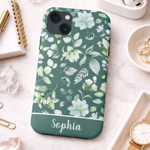 Country Floral Sage Green Signature  iPhone 13 Case
